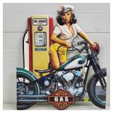 Motor Gas Cycle Embossed Metal Sign
