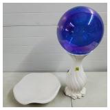 Unpainted Ceramic Bird Bath & Gazing Ball