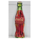 Coca Cola Bottle Embossed Metal Sign