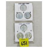 Lot of (6) Steel War Pennies