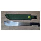 19" Machete w/ Green Sheath