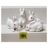 (4) Small Cast Iron Bunnies
