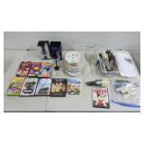 Large Lot of Flateware, DVDs, VHSs, Dishware,