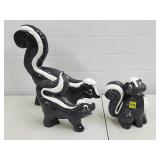Lot of Ceramic Skunk Statues