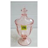 Pink Depression Grapevane Etched Lidded Candy