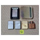 Lot of Zippo Lighters & Camel Lighter