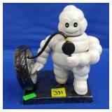 Cast Iron Michelin Man w/ Tire & Pressure Gauge