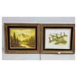 Lot of 2 Nature Oil on Canvas Paintings in Frames