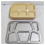 Lot of Vintage Metal & Plastic Lunch Trays
