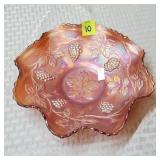Fenton Iridescent Marigold Grapvine Carnival Bowl