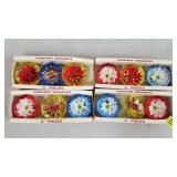 (4) Jewelbrite 3-Piece Vintage Xmas Ornaments, NIB