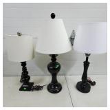 Lot of 3 Modern Table Lamps