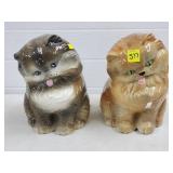 Pair of 2 Ceramic Kitty Cat Statues