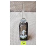 Antique Bohemian Smokey Enamel Scene Glass-