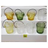 Vtg Hazel Atlas Green, Yellow, Amber & Clear-