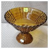 Vtg MCM Jeannete Glass Louisa AMber Scalloped-