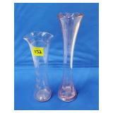(2) Pink Depression Vases
