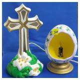 Ceramic Cross Light Up Decoration & Easter