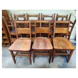 Lot of 11 Vintage Wood Dining Chairs w/ Metal