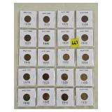 Lot of (20) Wheat Pennies, 1919-1956