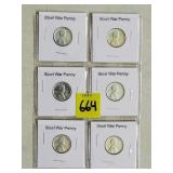 Lot of (6) Steel War Pennies