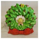 Ceramic Wreath & Angel Light