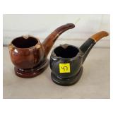 Lot of 2 Vintage Smoking Pipe Decorative Ashtrays