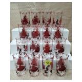 (16) Vtg Anchor Hocking Victorian Lady Glasses