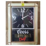 Vintage Coors Extra Gold Draft Advertising Clock