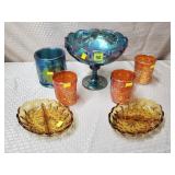 Amber Starburst Dividers, Carnival Glass Lot