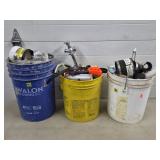 3 Buckets of Assorted Plumbing Parts, Fittings,