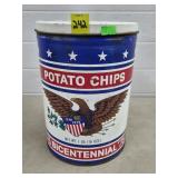 Gibbles Bicentennial 76 Potato Chip Tin Can