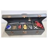 Vtg Metal Tool Box w/ Plumbing Tools & Supplies