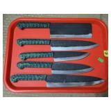 Lot of (5) Damascus Steel Kitchen Knives &