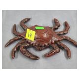 Cast Iron Red Painted Crab Trinket Box