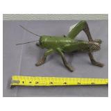 Cast Iron Green Painted Grasshopper Figurine