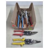 Lot of Assorted Pliers & Aviation Snips