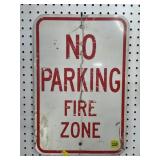 No Parking Fire Zone Metal Sign