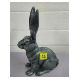 10 1/4" Cast Iron Rabbit Verdigris Green & Black