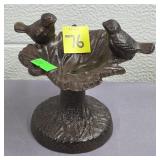 Cast Iron 2 Birds on Tree Bird Feeder Figure