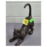 Cast Iron Bronze Finished Cat Ring Holder Figure