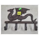 Cast Iron Dragon Wall Hook Rack