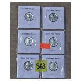 Lot of 6 Steel War Pennies