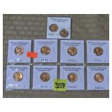 Lot of Brilliant Unc. Old Wheat Pennies & Unc.