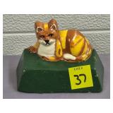 Cast Iron Painted Tabbycat Paperweight