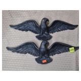 Lot of 2 Vtg Homco Cast Aluminum Eagel Plaques