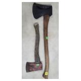 Lot of 2 Wood Cutting Axes