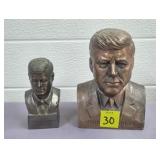 5 1/4" H Vtg Metal JFK Coin Bank & 3 5/8" H