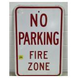 No Parking Fire Zone Metal Sign
