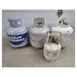 Lot of 4 Propane Tanks